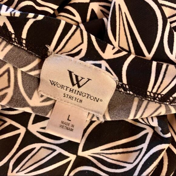 Worthington Stretch Cap Sleeve Tunic Top SZ L Classic Office Career Church Work - Picture 7 of 11